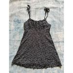 LA Hearts PacSun  Black White Daisy Floral Tie Spaghetti Strap Mini Dress Medium Photo 3