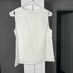 J.Crew NWT Linen-blend Button-front Shell Tank Top White Photo 2