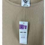 Agnes & Dora  Dolman Tunic Top Beige Ribbed Knit Batwing Sleeve Women's Medium Photo 1