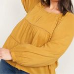 Old Navy NWT Square-Neck Tiered Swing Top Size Large Boho Blouse Mustard Yellow Photo 4
