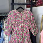 ZARA  Pink Floral Babydoll Puff Sleeve Pleated Mini Dress Photo 9