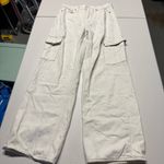 Old Navy Extra High Rise Sky-Hi Wide Leg Cargo Pants in Cream Ecru Size 2 EUC Photo 0