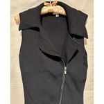 Cache  Black 2 WAY Diagonal Rhinestone ZIPPER Rib Knit Top Wayne Rogers Photo 6