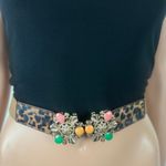 Animal Print Accent Elastic Belt Brown Photo 4