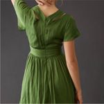 Anthropologie Deep V-Neck Vibrant Green Mini Dress Cocktail Size 4 Photo 2