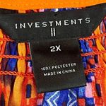 Investments  Multicolored Thin V-neck 1/4 Button Blouse 2X Photo 7