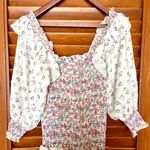 Saks 5th Avenue NEW Saks 70/21 NWT Floral Smocked & Tiered Dress Pink White Floral Size M Photo 9