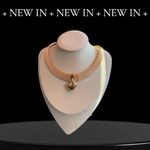 Gold Choker Necklace W/Heart Pendant Photo 1