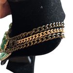 VTG 80’s Faux Jade Costume Layered Twisted Chain Beaded Necklace 20” Choker Green Photo 4