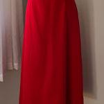 Vintage ‘90s Sag Harbor Petite Red Side Button Midi Skirt Size 10P Photo 0
