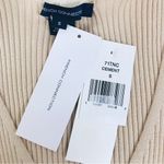 French Connection Lace Sleeve Mini Sweater Dress Beige Pleated Cocktail Small Photo 4