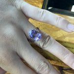 Natural Lavender Amethyst Sterling Silver Cocktail Ring Size 5.75 Photo 3