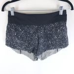 Lululemon Womens Fast As Light Shorts Lined Scalloped Splatter White Black 4 Photo 0