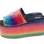 Shane Justin Rainbow Platform Glitter Sandals Size 39/ US 8.5 Red Photo 4