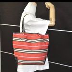 Burberry Blue Label Striped Red Tote Bag EUC Photo 10