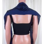 Talbots Women's Beaded Silk Scarf Midnight Blue Navy Blue Photo 5