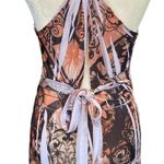 Chesley women's size medium maxi dress peach cream black tie back butterfly Photo 6