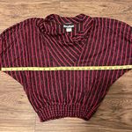 Stoplight Vintage Short Sleeve Cropped Striped Blouse Pink Black Elastic Waist S Photo 10