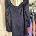 Cider Satin U-neckline Ruched Mini Dress Photo 2