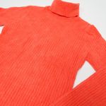 Vintage Y2K Lifestyle Pink Orange Fitted Ribbed Turtleneck Sweater Photo 3