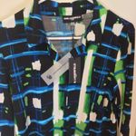 Karl Lagerfeld  women's S small long sleeve abstract geo print button up shirt Photo 4