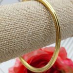 Gold Tone Signed Cuff Bracelet Well Made Engraved Follow Your Heart Photo 3