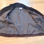 Live a Little  Women's Brown Suede 100% Leather Blazer Jacket Size S Button Front Photo 5