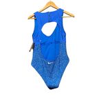 Nike NWT‎  Swim Size XL Water Dots Keyhole Back One-Piece Swimsuit Pacific Blue Photo 3