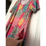 Simply Southern Women's Colorful Tropical Pink Pineapple Dress Size Large Photo 5