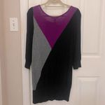 White House | Black Market 3/4 Sleeve Color Block Mini Dress/Tunic Sweater Photo 4