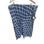 Ava & Viv  Skirt Plus Size 2X Midi Blue Plaid Windowpane Career Modest Church Photo 3