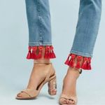 Pilcro Anthropologie Women’s Slim Boyfriend Red Tassel Cropped Jeans Size 27 P Photo 10