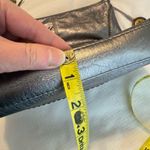 The Sak  Iris Metallic Silver Leather Crossbody Bag Purse Bird Floral Lining Photo 7