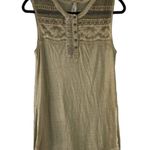 Aratta Silent Journey Women's Size Small Boho Tan Crochet Beaded Blouse Photo 0