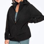 PINK - Victoria's Secret  Black Packable Anorak Full Zip Rain Jacket L Photo 0