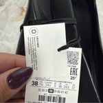 ZARA NWT Black Pointed Toe Leather Flats With Spikes 1507 Size 7 1/2 (38) Photo 10