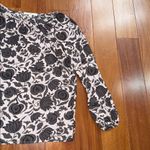 Loft Women's pink & brown floral boat neck long sleeve blouse Size M Photo 2