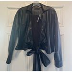 New York & Company Women's Faux Leather Black Tie Photo 2