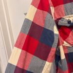 Vans  Plaid Flannel Shirt Long Sleeve Button Up Red Blue Cream Mens Large Y2K Photo 3