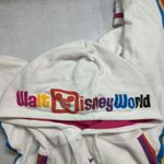 Disney Parks White Retro Stripe Castle Pullover Hoodie Front Pocket Size L Photo 3