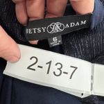 Betsy and Adam Dress Womens 6 Blue Metallic Threaded Front Cutout Gown Formal Photo 5