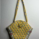 Vera Bradley Y2K Retired Elizabeth Style Quilted Emily Small Tote Yellow Rosette Photo 4