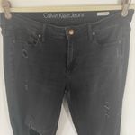 Calvin Klein Jeans Calvin Klein ultimate Skinny Jeans 31x32 black w/ distressing leather underneath Photo 3