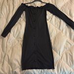 Roma  Grey/Blue Ribbed Off the Shoulder Bodycon Long Sleeve Dress Photo 1