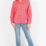 Vilagallo Women's Gaby Ikat Long Sleeve Blouse Pink Shirt Sz 42 / US 10 L Photo 2