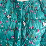 OODJI Floral Green Lightweight Puffer Jacket Coat Size 44/ US Small Photo 3