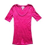 Anthropologie Anthropology by Michael Stars Shine Hot Pink Scoop Neck Top Size XS/S Short Sl Photo 2
