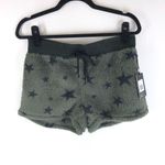 PJ Salvage Womens Pajama Shorts Fuzzy Fleece Lounge Star Print Green M Size M Photo 1