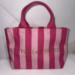 Victoria's Secret  Logo Canvas Lined Tote Bag - Iconic Pink Stripe Photo 0
