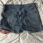 Old Navy Blue and Red Distressed Jean Shorts Photo 1